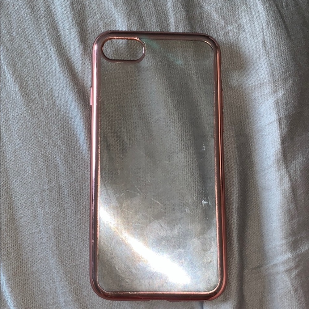 clear case with rose gold sides